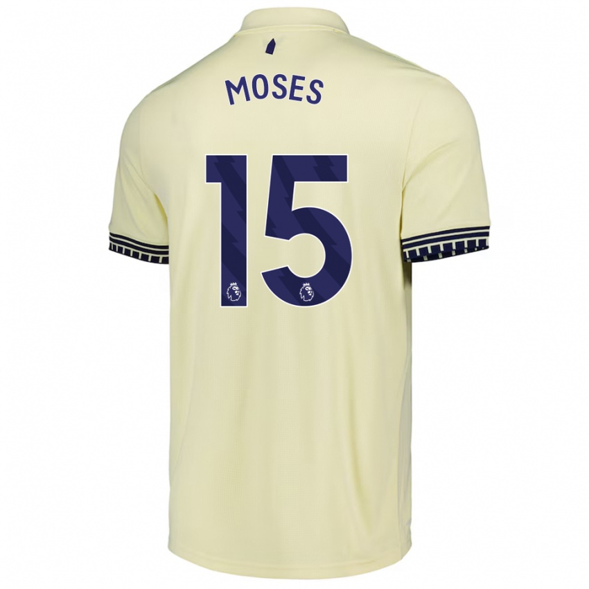 נשים Amari Moses #15 לבן מלוכלך שחור הרחק ג'רזי 2025/26 חולצה קצרה