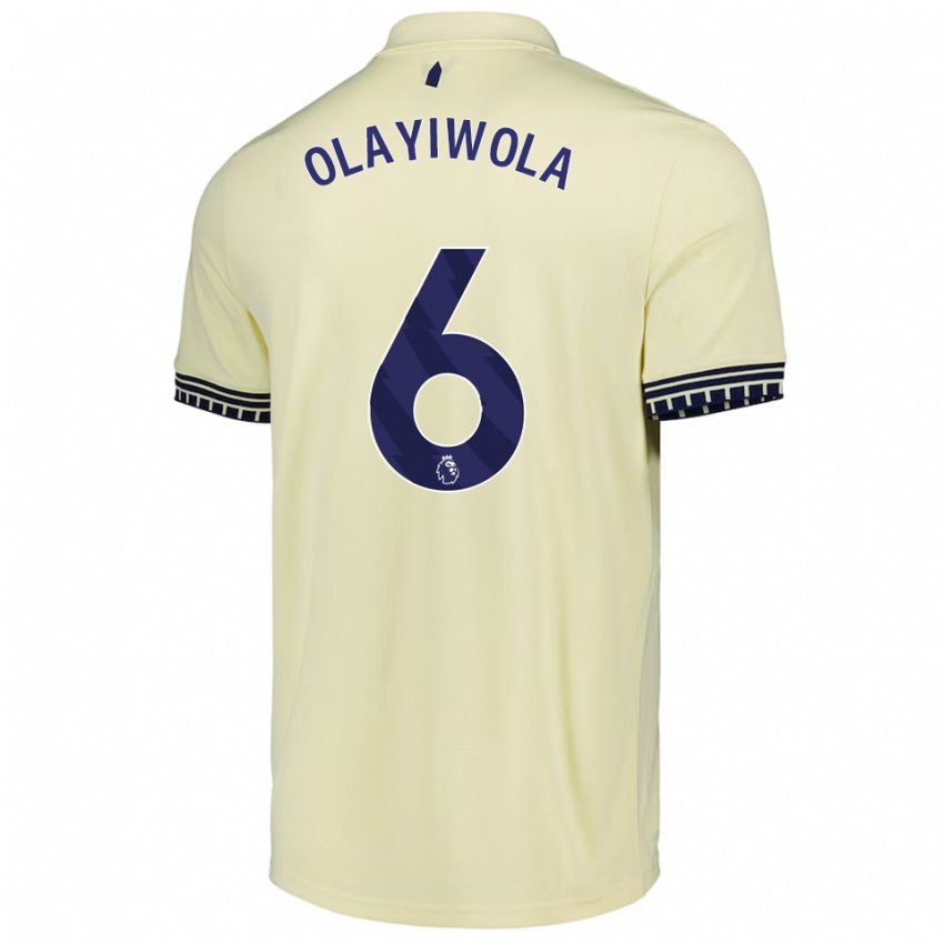 נשים Malik Olayiwola #6 לבן מלוכלך שחור הרחק ג'רזי 2025/26 חולצה קצרה