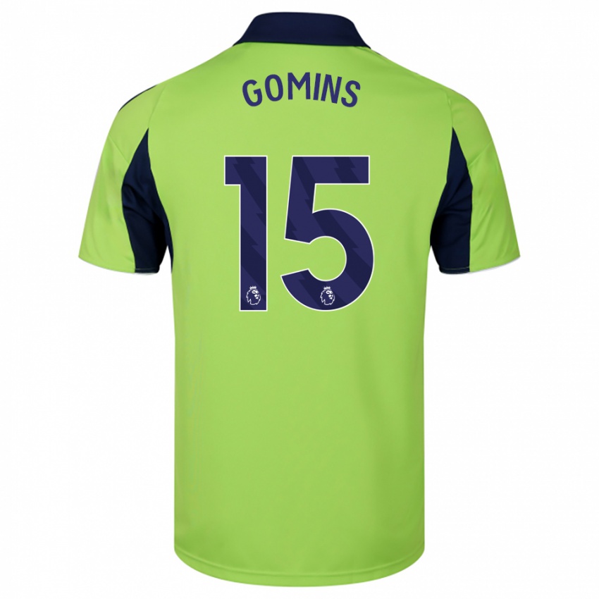 נשים Markuss Gomins #15 ירוק נייבי לבן הרחק ג'רזי 2025/26 חולצה קצרה