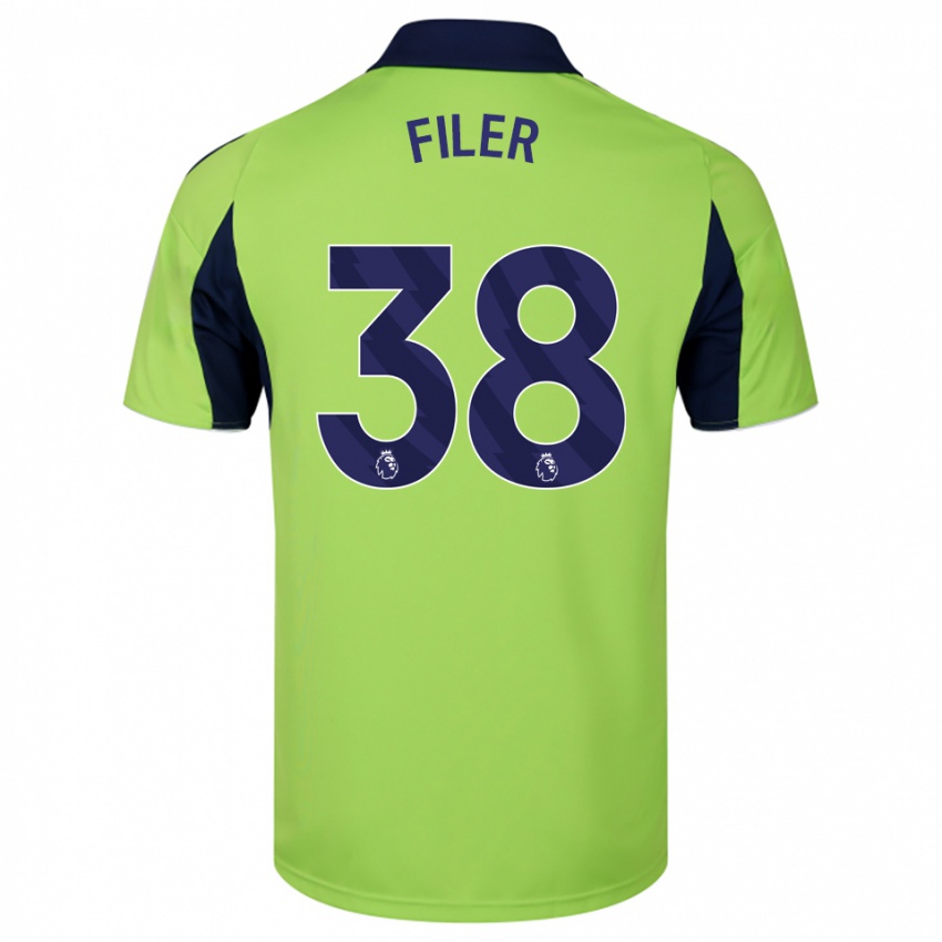 נשים Maddie Filer #38 ירוק נייבי לבן הרחק ג'רזי 2025/26 חולצה קצרה