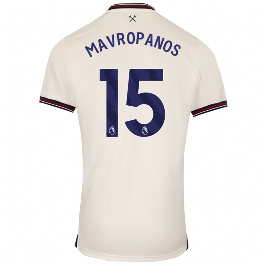 נשים קונסטנטינוס מברופנוס #15 לבן מלוכלך הרחק ג'רזי 2025/26 חולצה קצרה