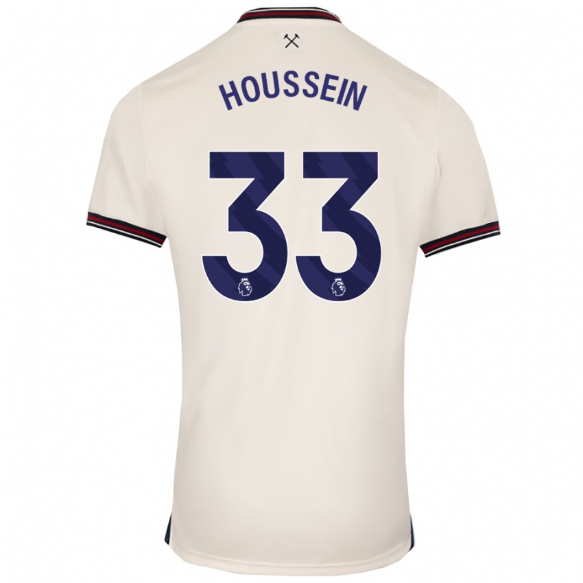 נשים הלי חוסיין #33 לבן מלוכלך הרחק ג'רזי 2025/26 חולצה קצרה