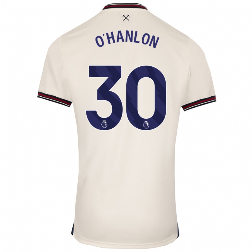 נשים קייטי אוהנלון #30 לבן מלוכלך הרחק ג'רזי 2025/26 חולצה קצרה