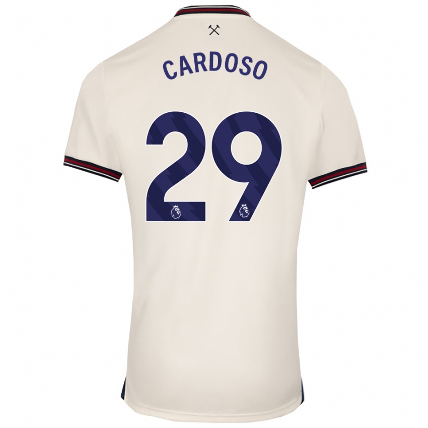 נשים גונסאלו קרדוסו #29 לבן מלוכלך הרחק ג'רזי 2025/26 חולצה קצרה