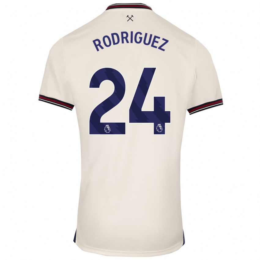 נשים גוידו רודריגס #24 לבן מלוכלך הרחק ג'רזי 2025/26 חולצה קצרה