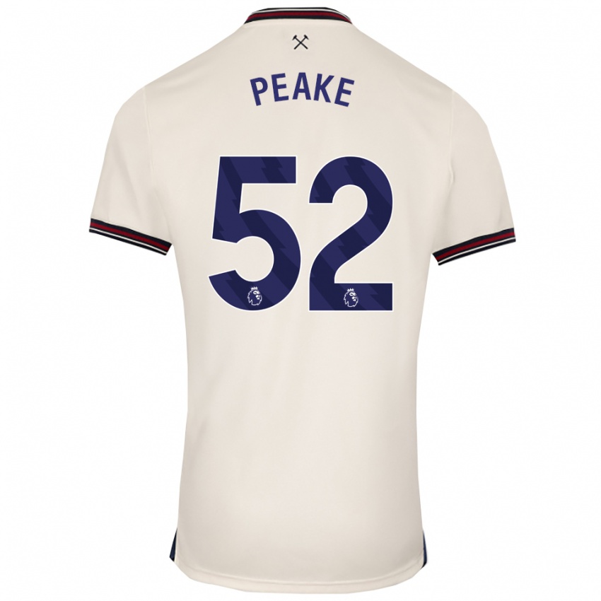 נשים Lennon Peake #52 לבן מלוכלך הרחק ג'רזי 2025/26 חולצה קצרה