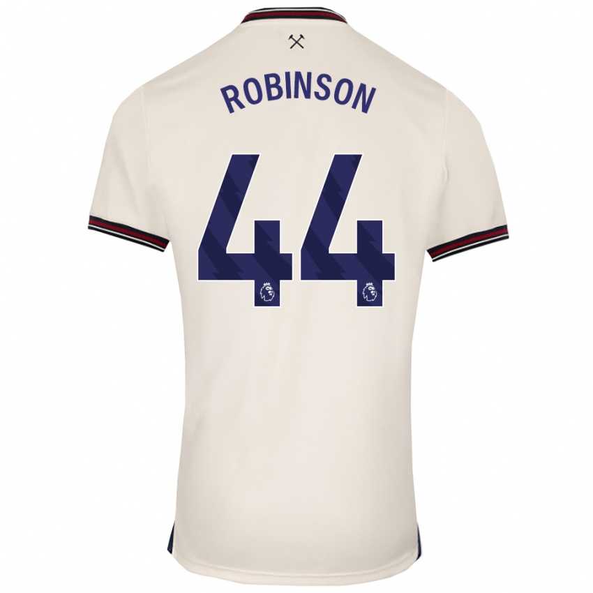 נשים ג׳וניור רובינסון #44 לבן מלוכלך הרחק ג'רזי 2025/26 חולצה קצרה