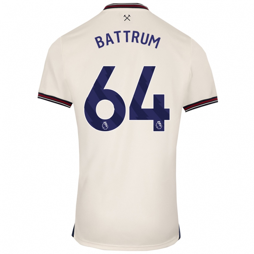 נשים ריאן באטרום #64 לבן מלוכלך הרחק ג'רזי 2025/26 חולצה קצרה