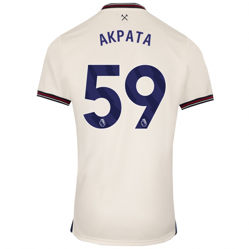 נשים טיירון אקפטה #59 לבן מלוכלך הרחק ג'רזי 2025/26 חולצה קצרה