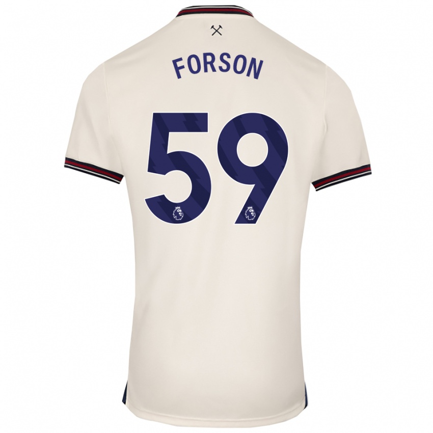 נשים קינן פורסון #59 לבן מלוכלך הרחק ג'רזי 2025/26 חולצה קצרה