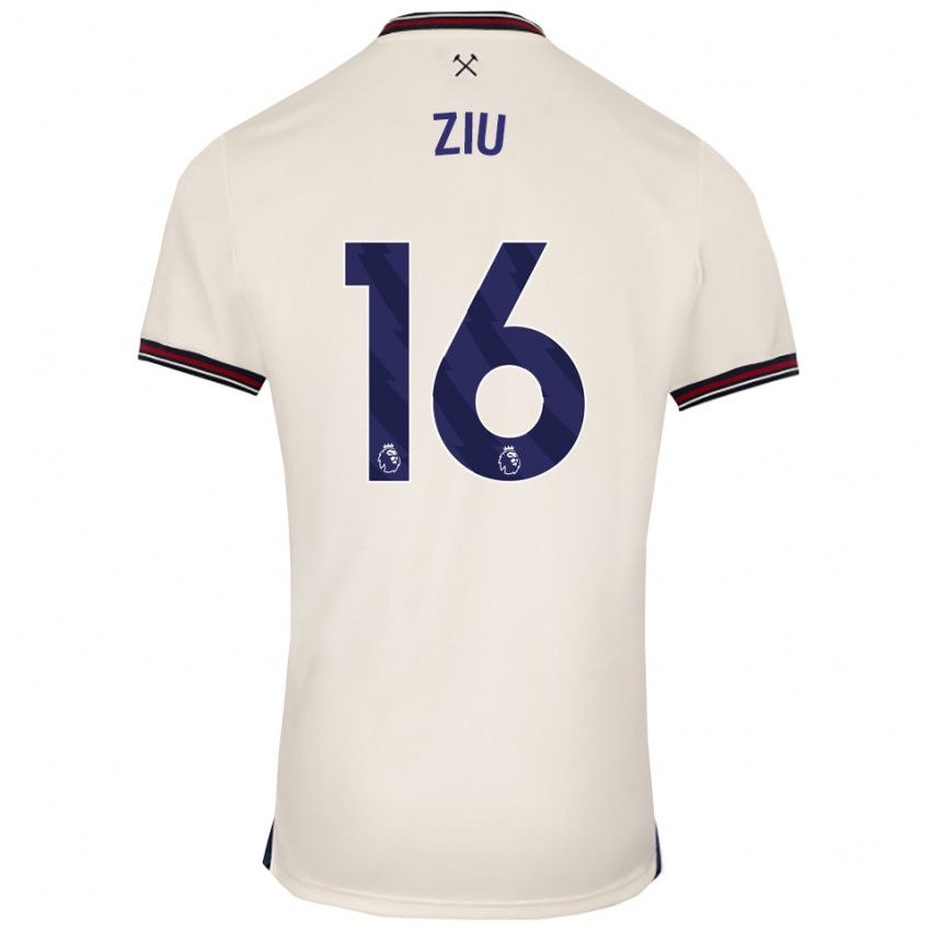 נשים ג'סיקה זיו #16 לבן מלוכלך הרחק ג'רזי 2025/26 חולצה קצרה