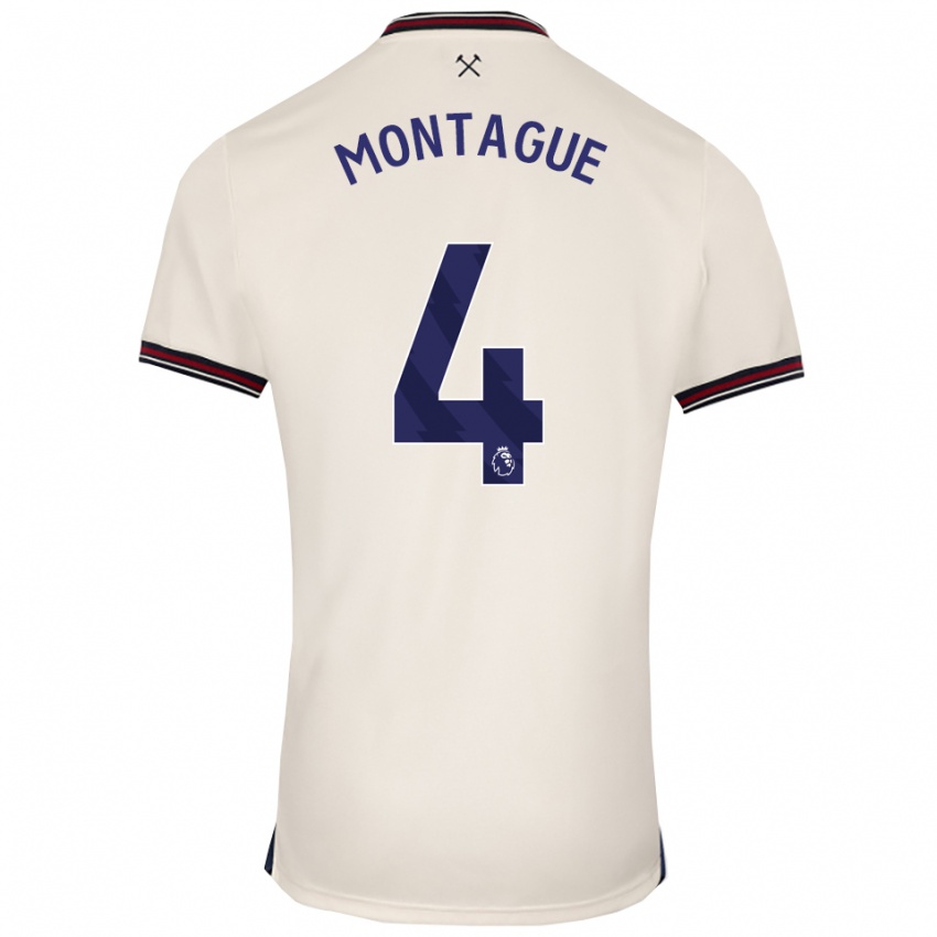 נשים Harry Montague #4 לבן מלוכלך הרחק ג'רזי 2025/26 חולצה קצרה
