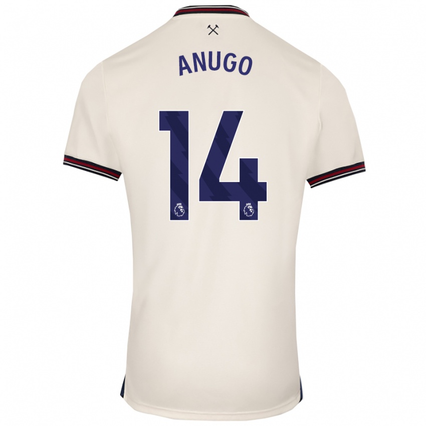נשים דיוויד אנוגו #14 לבן מלוכלך הרחק ג'רזי 2025/26 חולצה קצרה