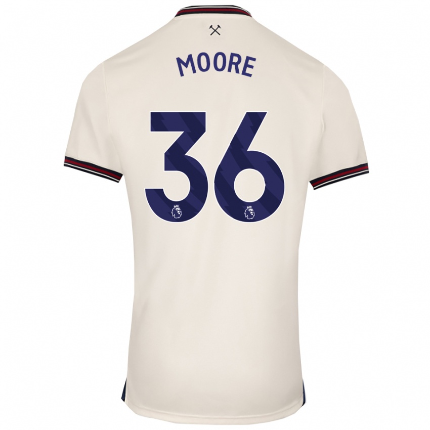 נשים שון מור #36 לבן מלוכלך הרחק ג'רזי 2025/26 חולצה קצרה