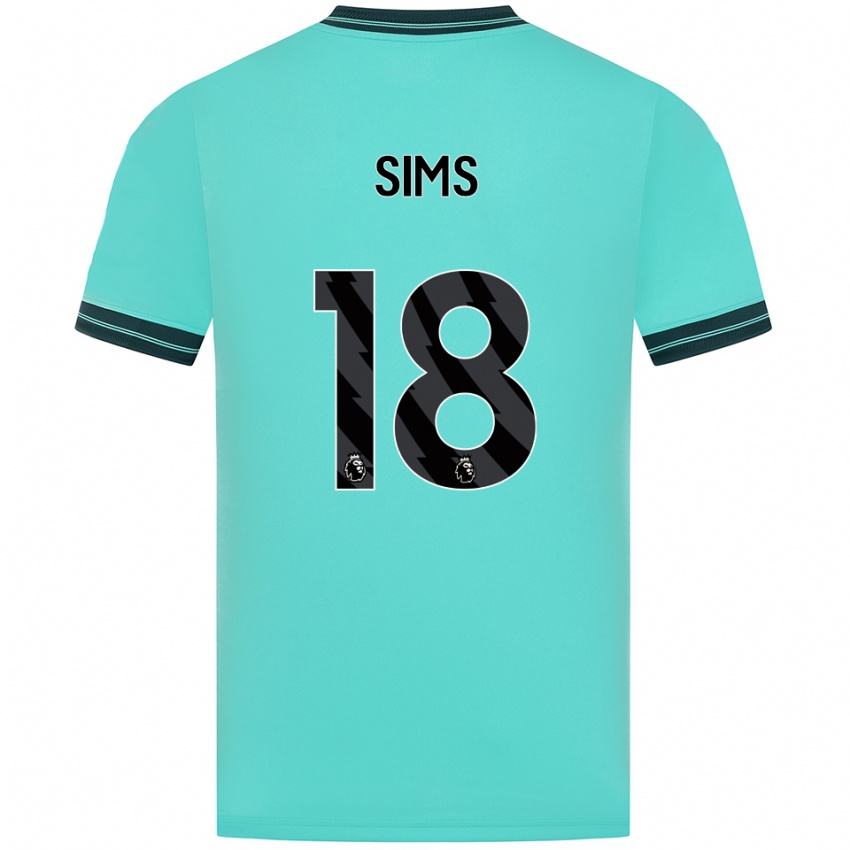 נשים Amy Sims #18 תכלת ירוק הרחק ג'רזי 2025/26 חולצה קצרה
