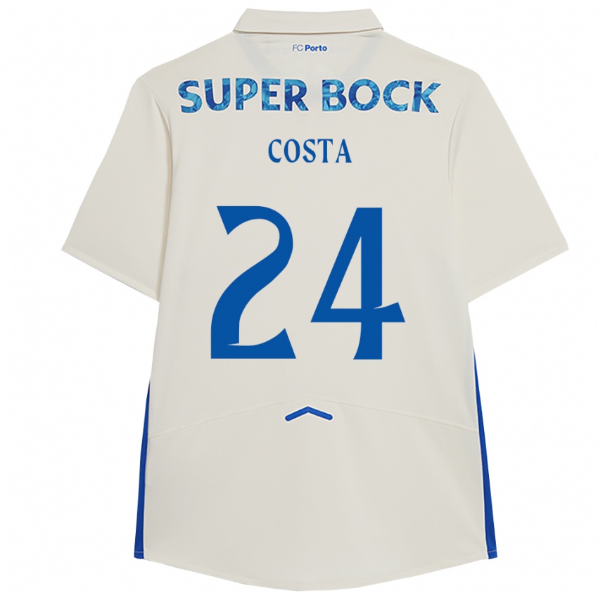 נשים ז'ואאו קוסטה #24 לבן כחול ג'רזי קיט שלישי 2025/26 חולצה קצרה