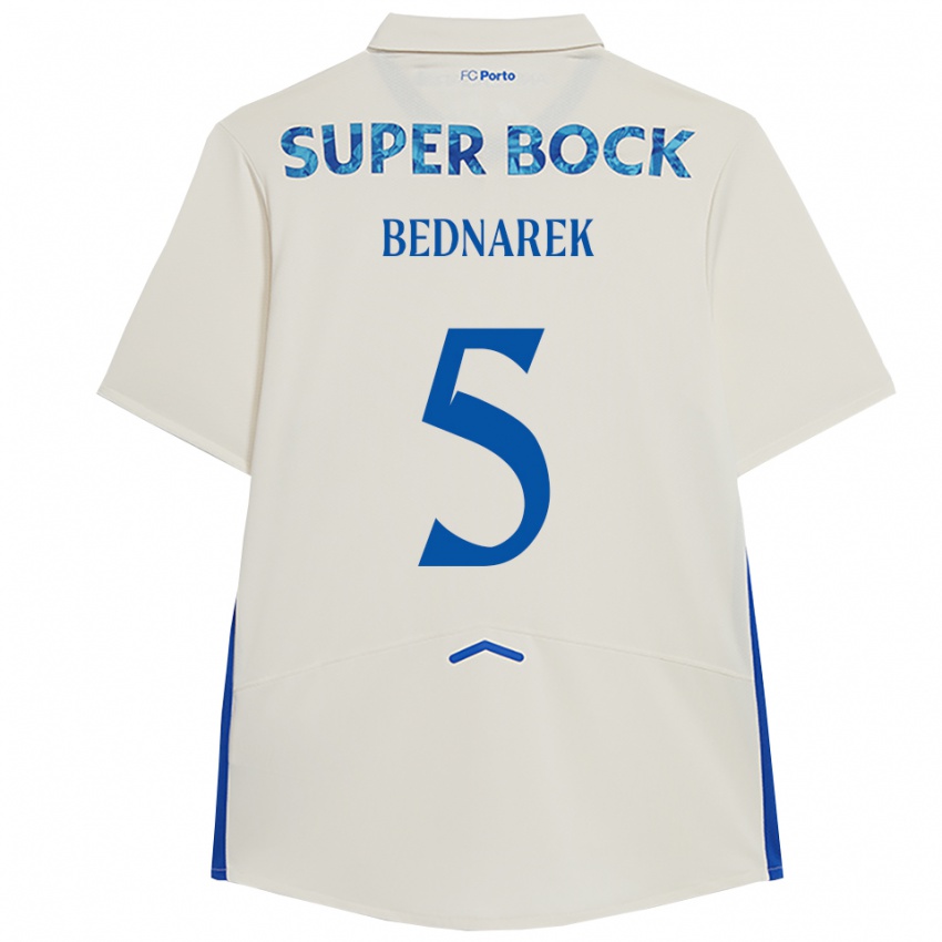 נשים יאן בדנארק #5 לבן כחול ג'רזי קיט שלישי 2025/26 חולצה קצרה