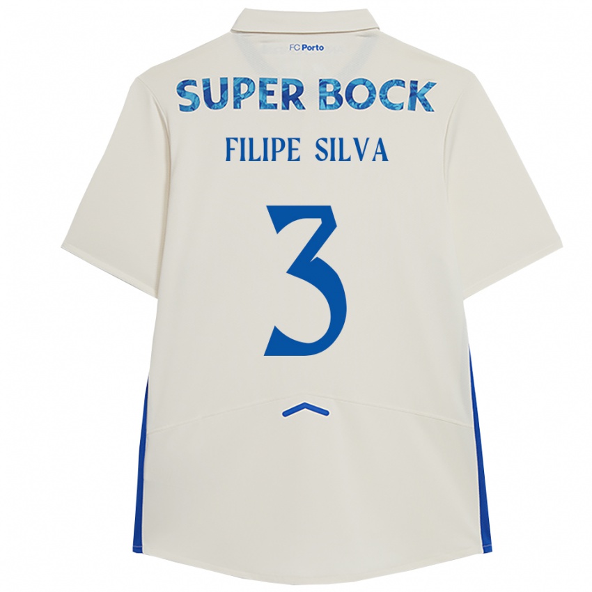 נשים Filipe Silva #3 לבן כחול ג'רזי קיט שלישי 2025/26 חולצה קצרה