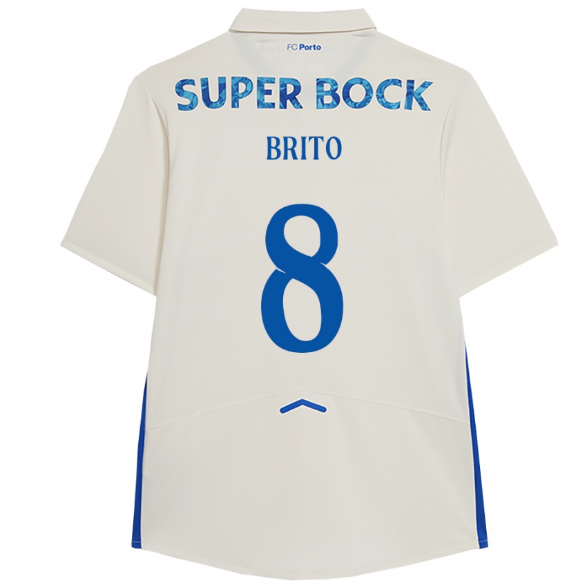 נשים João Brito #8 לבן כחול ג'רזי קיט שלישי 2025/26 חולצה קצרה