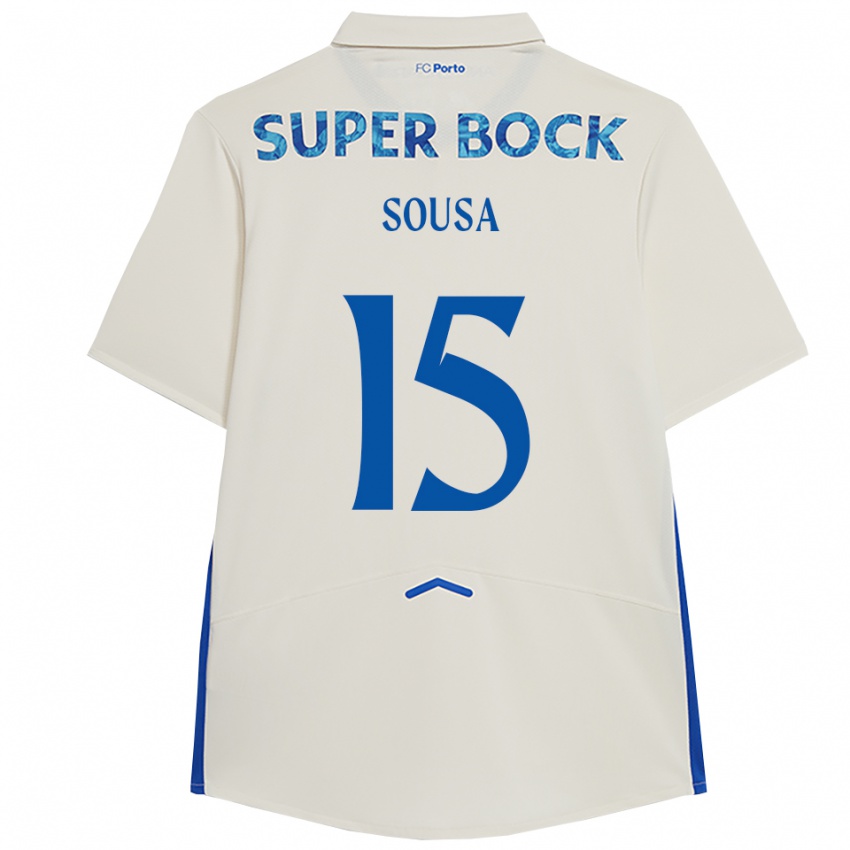 נשים ואסקו סוזה #15 לבן כחול ג'רזי קיט שלישי 2025/26 חולצה קצרה