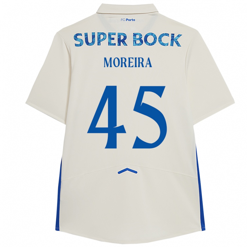 נשים ז'ואאו מוריירה #45 לבן כחול ג'רזי קיט שלישי 2025/26 חולצה קצרה