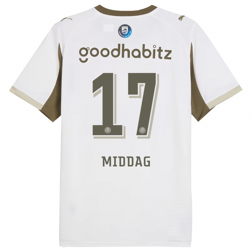 נשים Isai Middag #17 לבן אפור ג'רזי קיט שלישי 2025/26 חולצה קצרה