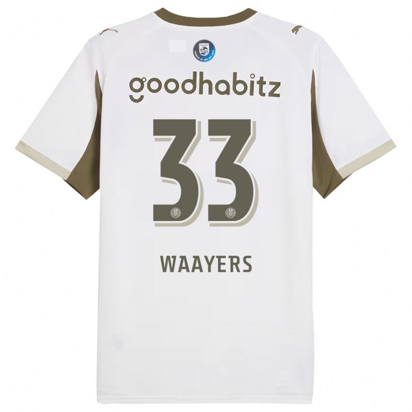 נשים Eus Waayers #33 לבן אפור ג'רזי קיט שלישי 2025/26 חולצה קצרה