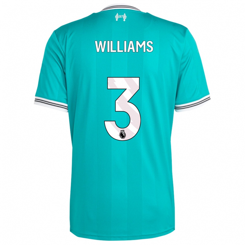 נשים Cameron Williams #3 ירוק לבן ג'רזי קיט שלישי 2025/26 חולצה קצרה