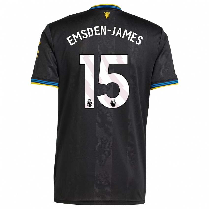 נשים Harley Emsden-James #15 שחור צהוב כחול ג'רזי קיט שלישי 2025/26 חולצה קצרה