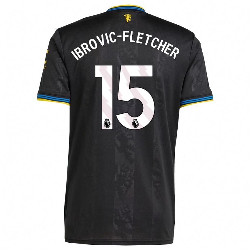 נשים Edward Ibrovic-Fletcher #15 שחור צהוב כחול ג'רזי קיט שלישי 2025/26 חולצה קצרה