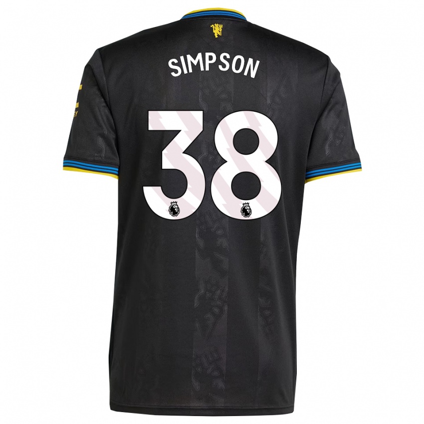 נשים ג'ס סימפסון #38 שחור צהוב כחול ג'רזי קיט שלישי 2025/26 חולצה קצרה