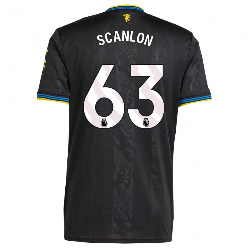 נשים ג'יימס סקנלון #63 שחור צהוב כחול ג'רזי קיט שלישי 2025/26 חולצה קצרה