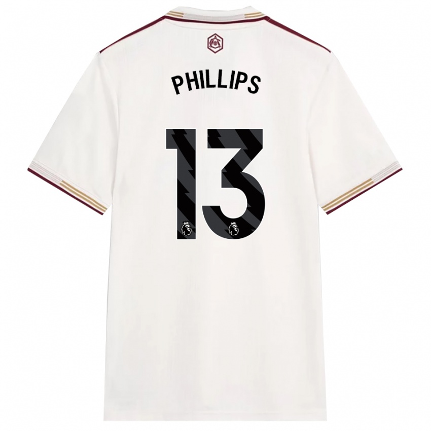 נשים Charlie Phillips #13 לבן מלוכלך בורדו ג'רזי קיט שלישי 2025/26 חולצה קצרה