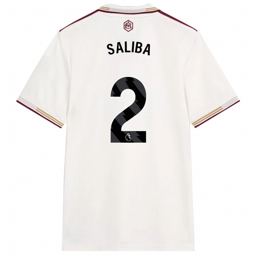 נשים ויליאם סאליבה #2 לבן מלוכלך בורדו ג'רזי קיט שלישי 2025/26 חולצה קצרה