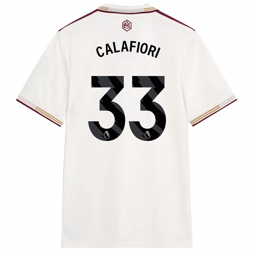נשים ריקרדו קלאפיורי #33 לבן מלוכלך בורדו ג'רזי קיט שלישי 2025/26 חולצה קצרה