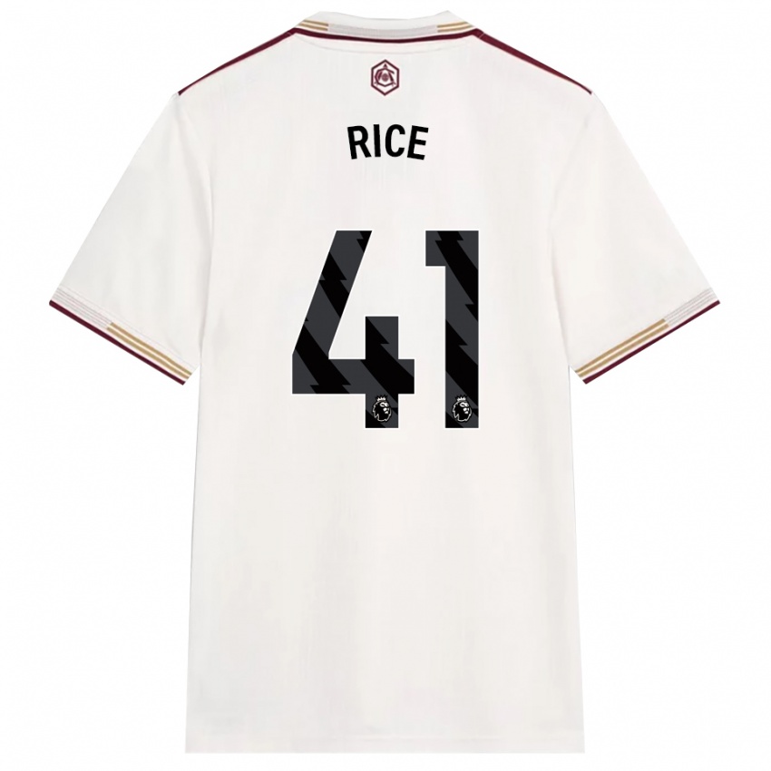 נשים דקלן רייס #41 לבן מלוכלך בורדו ג'רזי קיט שלישי 2025/26 חולצה קצרה