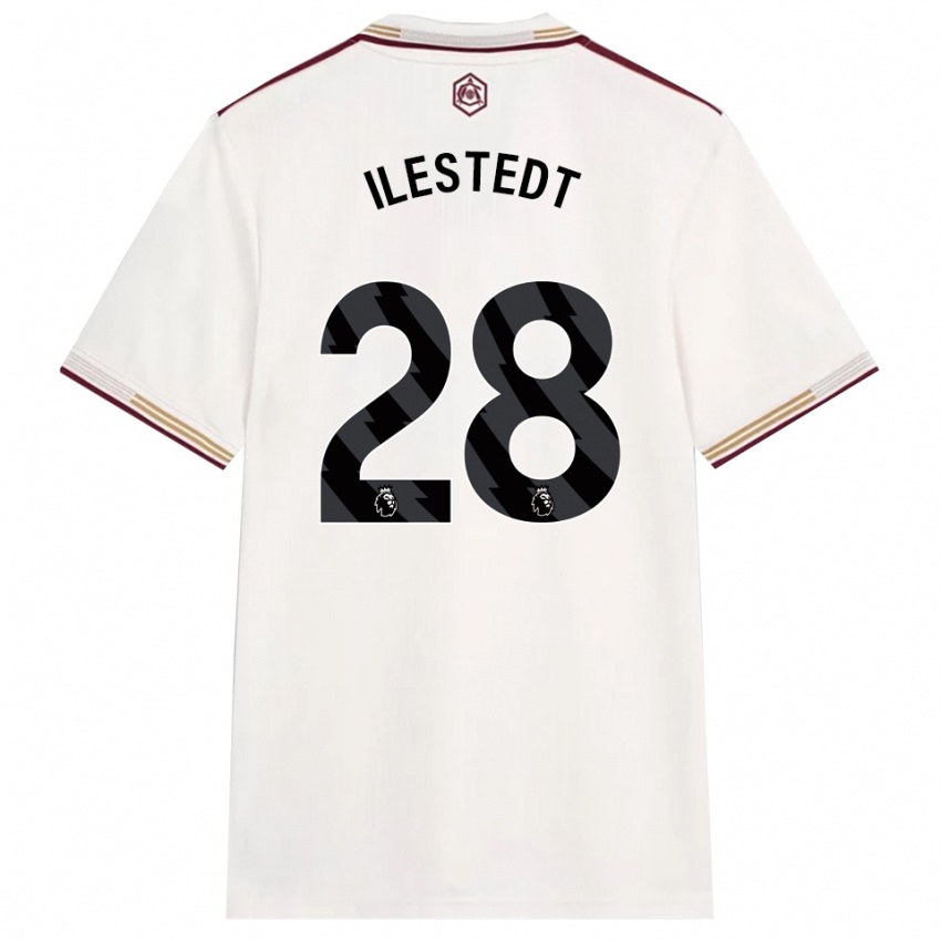 נשים אמנדה אילסטדט #28 לבן מלוכלך בורדו ג'רזי קיט שלישי 2025/26 חולצה קצרה