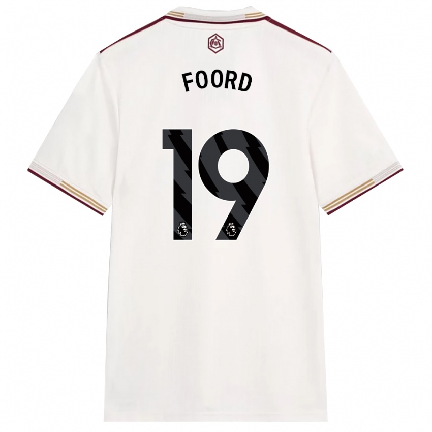 נשים קייטלין פורד #19 לבן מלוכלך בורדו ג'רזי קיט שלישי 2025/26 חולצה קצרה