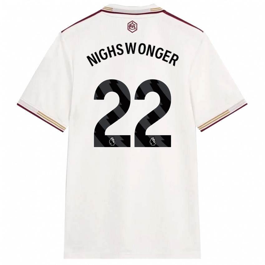 נשים ג'נה ניגסוונגר #22 לבן מלוכלך בורדו ג'רזי קיט שלישי 2025/26 חולצה קצרה