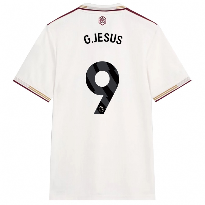 נשים גבריאל ז'סוס #9 לבן מלוכלך בורדו ג'רזי קיט שלישי 2025/26 חולצה קצרה