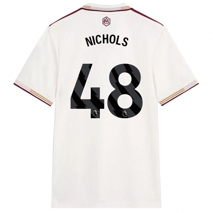 נשים ג'וש ניקולס #48 לבן מלוכלך בורדו ג'רזי קיט שלישי 2025/26 חולצה קצרה
