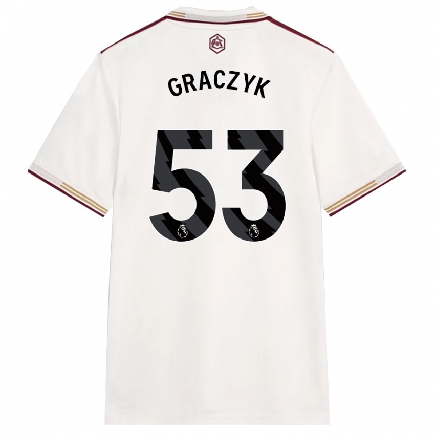 נשים הוברט גראצ׳יק #53 לבן מלוכלך בורדו ג'רזי קיט שלישי 2025/26 חולצה קצרה