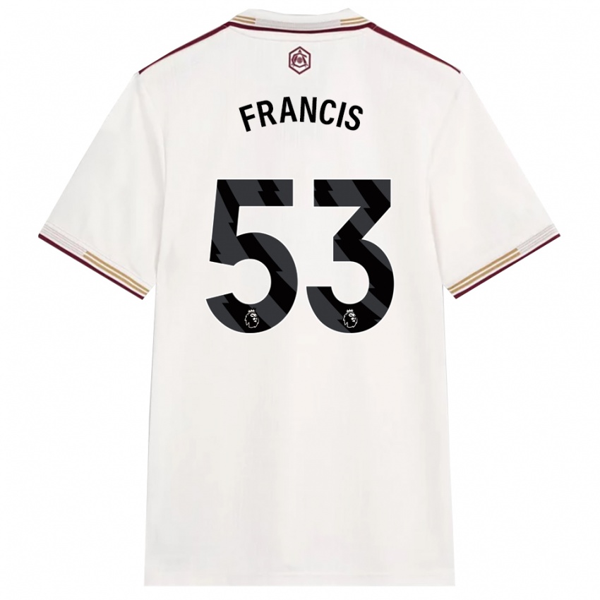 נשים ג'ק הנרי פרנסיס #53 לבן מלוכלך בורדו ג'רזי קיט שלישי 2025/26 חולצה קצרה