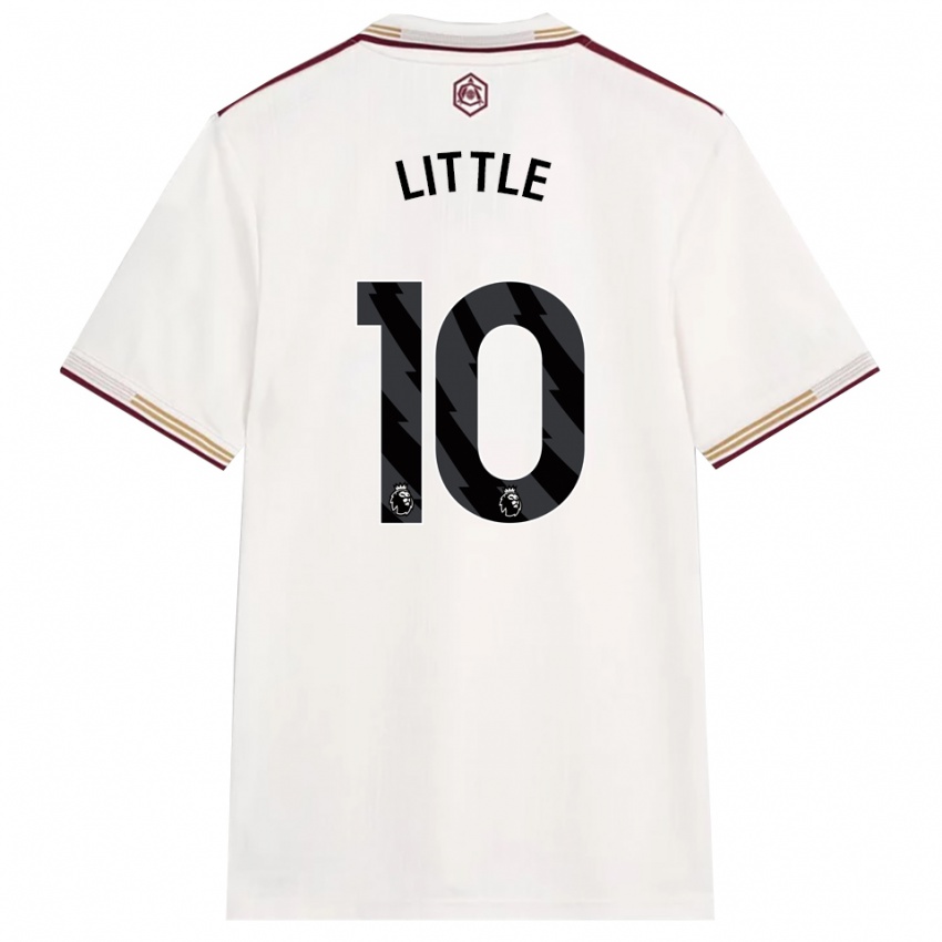 נשים קים ליטל #10 לבן מלוכלך בורדו ג'רזי קיט שלישי 2025/26 חולצה קצרה