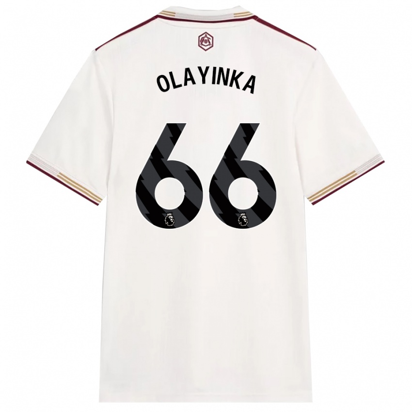 נשים ג'יימס אוליינקה #66 לבן מלוכלך בורדו ג'רזי קיט שלישי 2025/26 חולצה קצרה