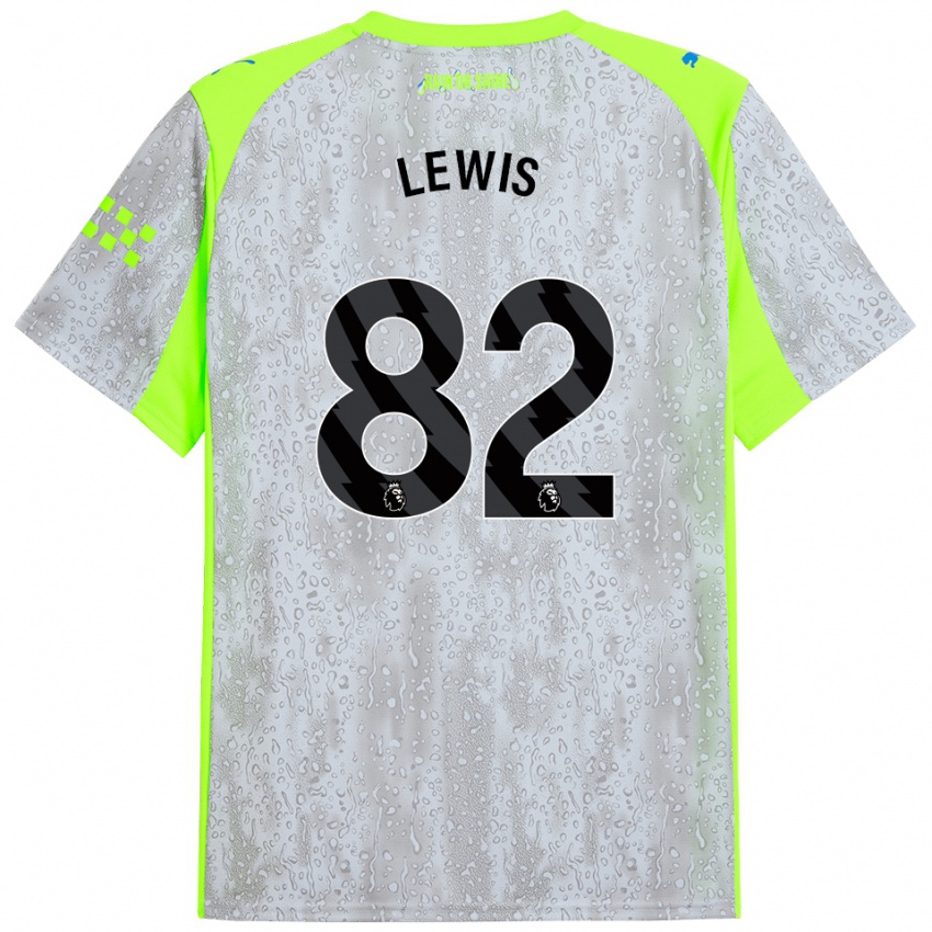 נשים Rico Lewis #82 אפור צהוב ג'רזי קיט שלישי 2025/26 חולצה קצרה