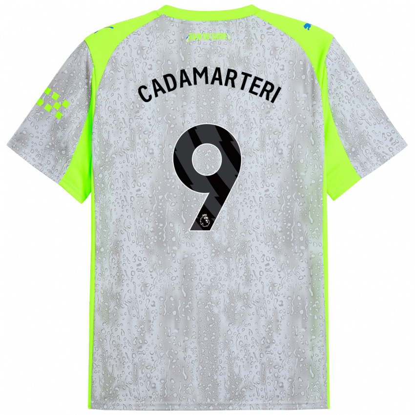 נשים Caelan Cadamarteri #9 אפור צהוב ג'רזי קיט שלישי 2025/26 חולצה קצרה