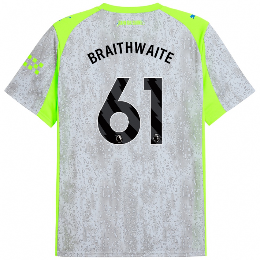 נשים Kaden Braithwaite #61 אפור צהוב ג'רזי קיט שלישי 2025/26 חולצה קצרה