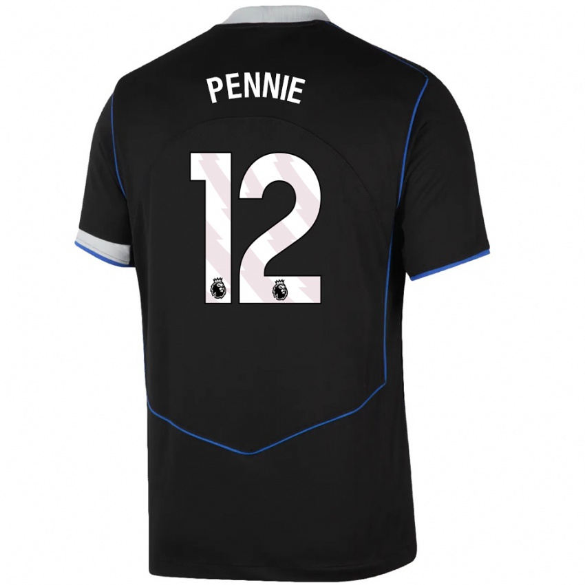 נשים Andrew Pennie #12 שחור כחול כסוף ג'רזי קיט שלישי 2025/26 חולצה קצרה