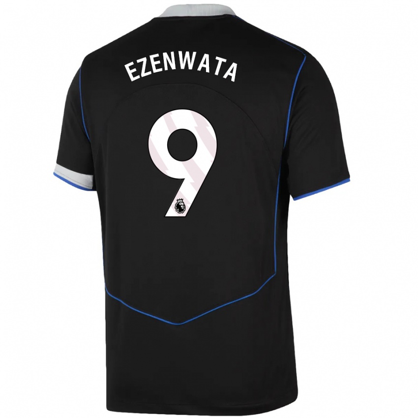 נשים Chizaram Ezenwata #9 שחור כחול כסוף ג'רזי קיט שלישי 2025/26 חולצה קצרה